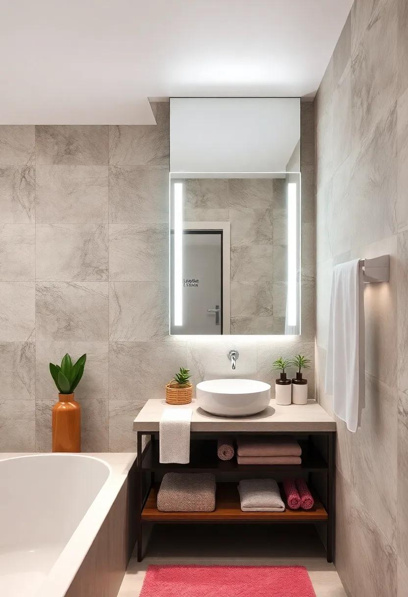 Smart Mirror: Invest in a smart mirror that offers ⁣lighting customization and built-in technology ‍to assist⁢ with ⁢your‌ grooming needs