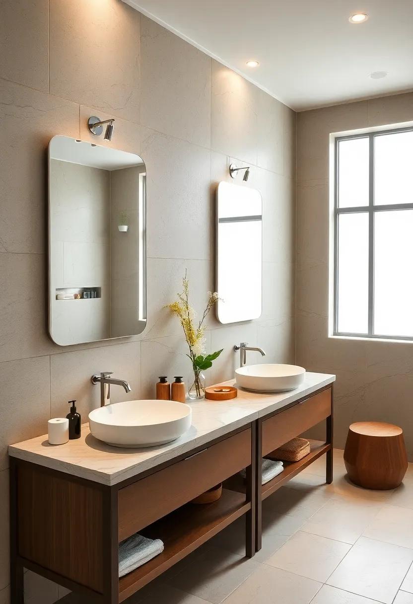 double Vanity Sinks: Elevate​ function and ⁤style with ample space for two,⁢ featuring designer sinks that enhance the visual ‌appeal of your bathroom