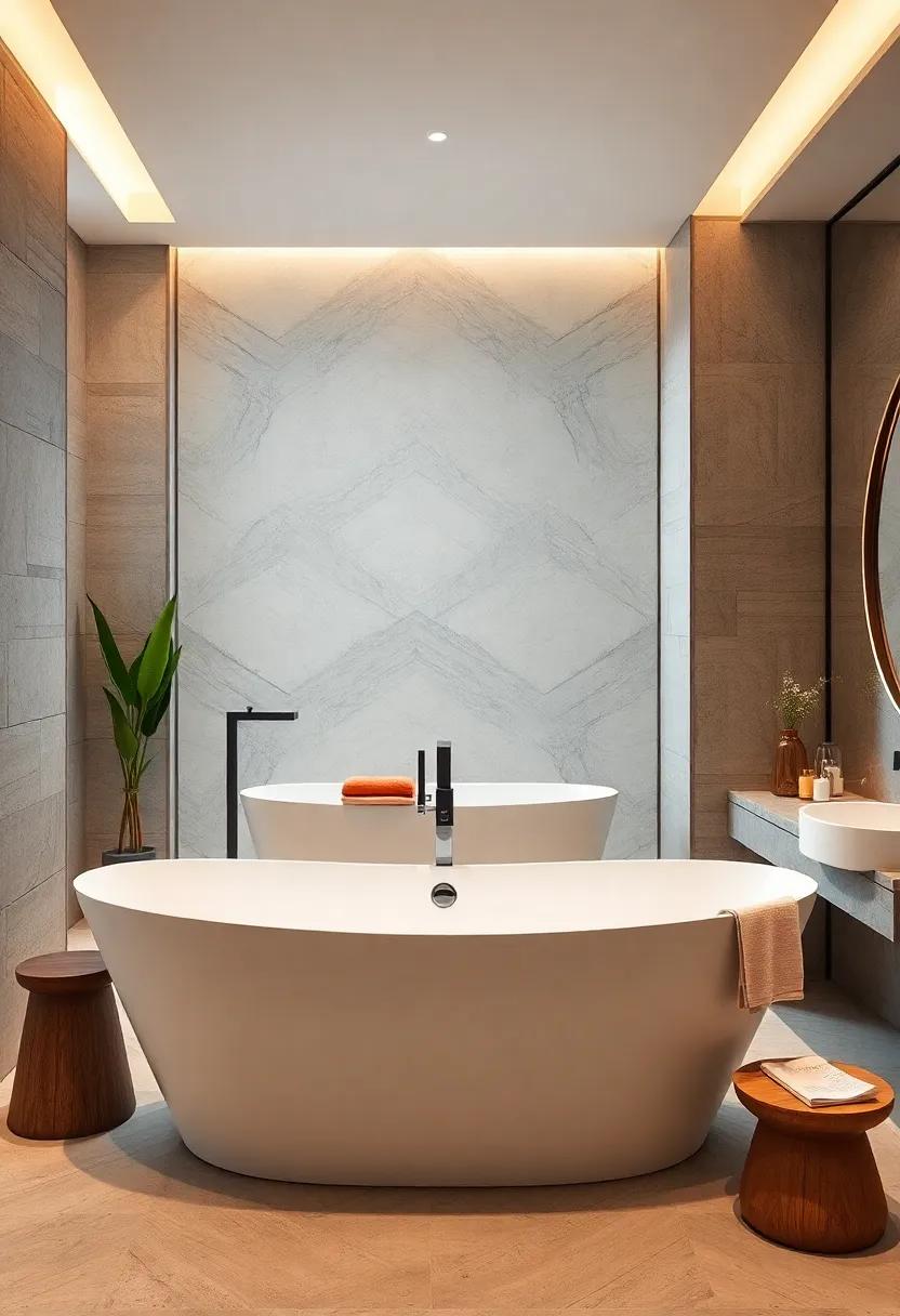 Elegant Freestanding‍ Bathtubs: indulge in a sculptural ‌centerpiece that combines luxury with relaxation,‍ offering a serene soaking experience