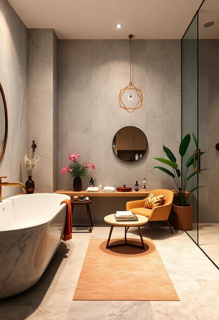 Inviting seating Areas:⁢ Create ⁢a serene nook within‍ your bathroom, ideal⁢ for relaxation ⁤or as ‌a stylish space ‌to lounge