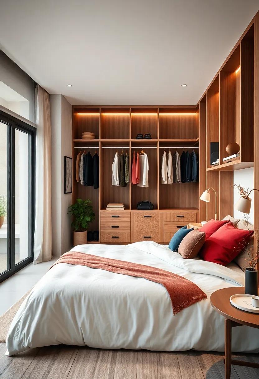 Incorporate wood ​accents ‍in your closet ⁤with open shelving to display⁣ your favorite garments and accessories