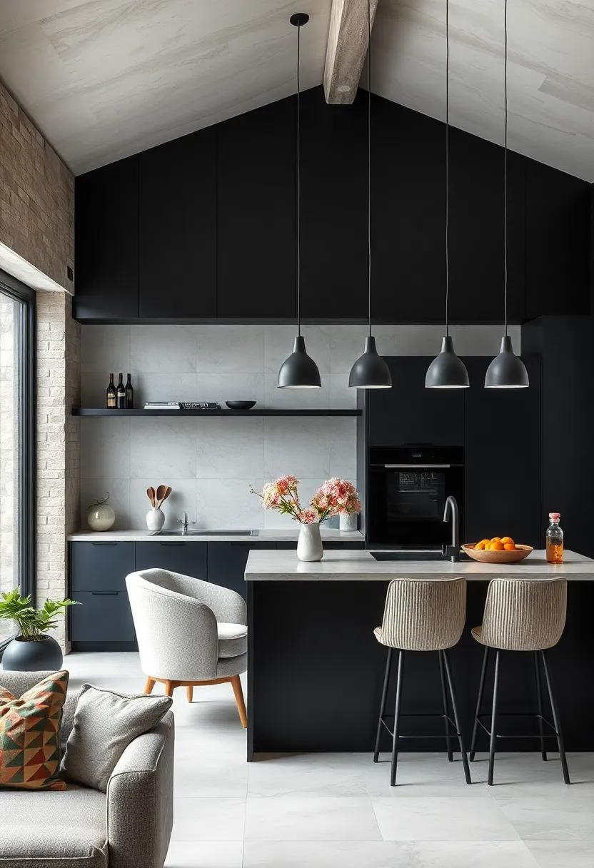Create ‌Contrast with Dark Accents: ⁤Use dark ⁢cabinetry or⁤ fixtures for‍ a dramatic⁢ contrast against ⁢lighter elements ‍in⁣ your‍ kitchen to create visual‌ interest