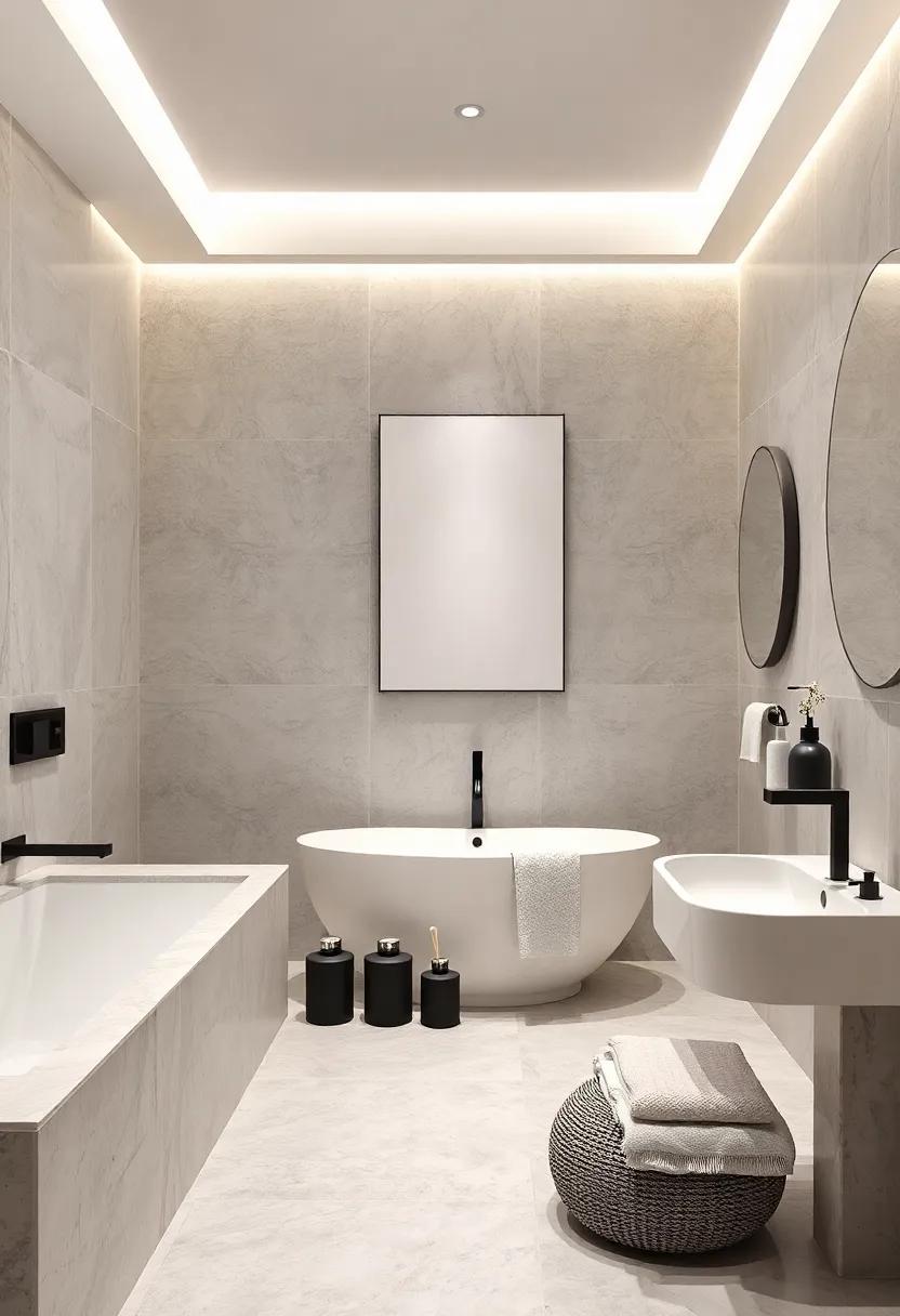 Chic bathroom⁣ Accessories: Use uniform containers for cotton swabs and ⁣bath⁤ salts in monochrome tones to keep ⁤the ⁢space organized‌ and⁤ stylish