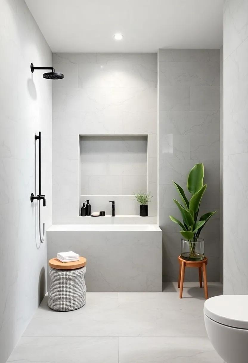 Effortless⁣ Shower Niche: ⁤Create ⁤a built-in shower ⁣niche with ​clean lines⁣ for storing shampoo and soap without detracting from ‌the minimalist ​aesthetic