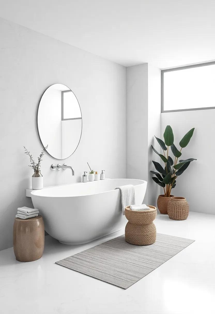 Embrace All-White Elegance:⁣ Transform⁤ your bathroom ⁢with an all-white ⁢palette, featuring sleek fixtures⁤ and minimalist decor ⁢for ‍a ​soft, airy ambiance