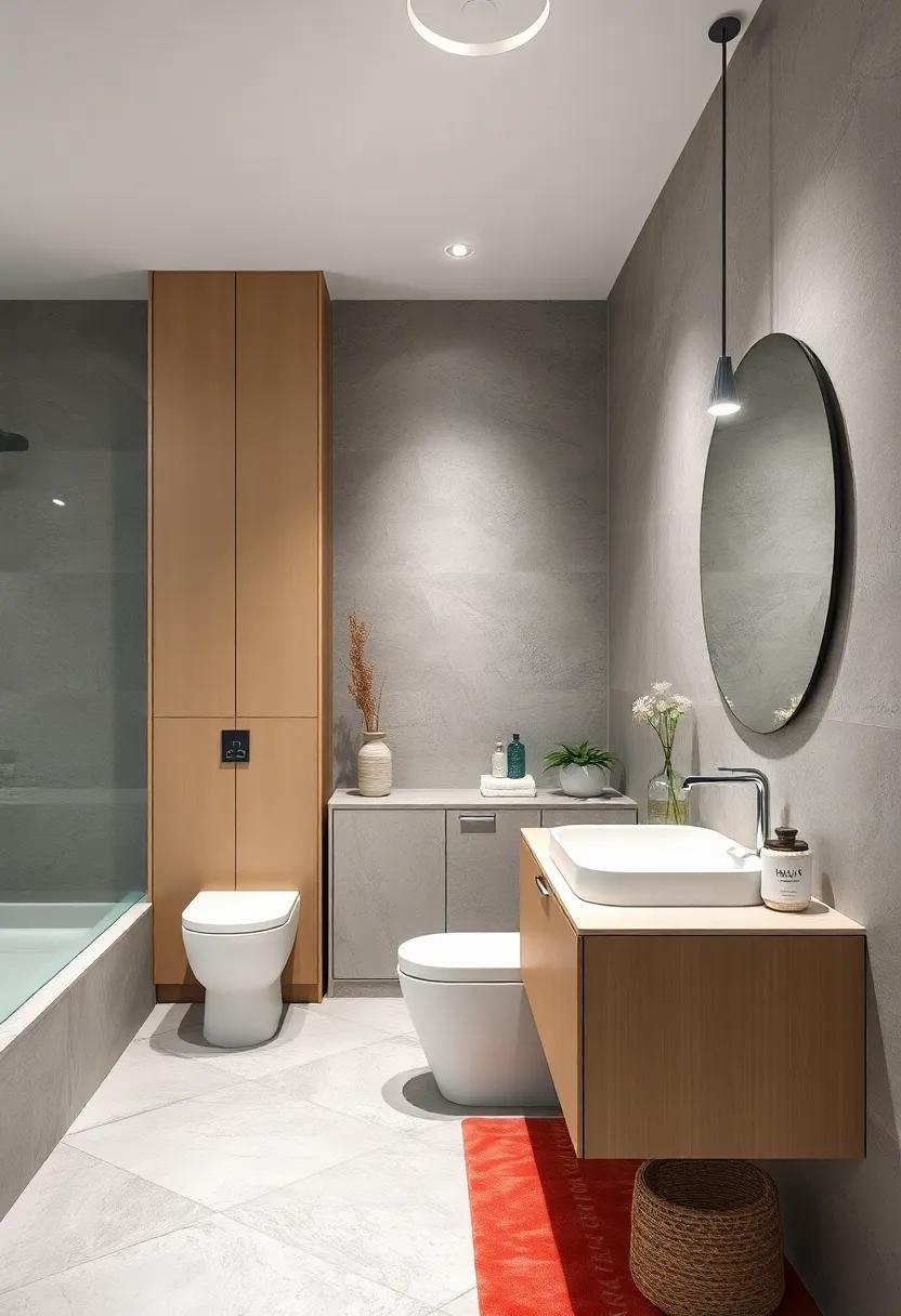 Minimalist​ Storage: Use sleek ⁣cabinetry with minimal‌ hardware to keep toiletries organized while maintaining a ‍clean aesthetic