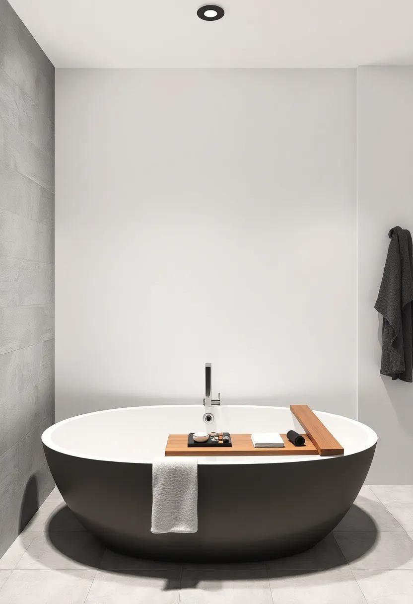 Sophisticated bathtub Tray: Add⁤ a ⁣sleek,minimalist ⁣bathtub tray for the ultimate relaxation experience while maintaining the bathroom’s serene feel