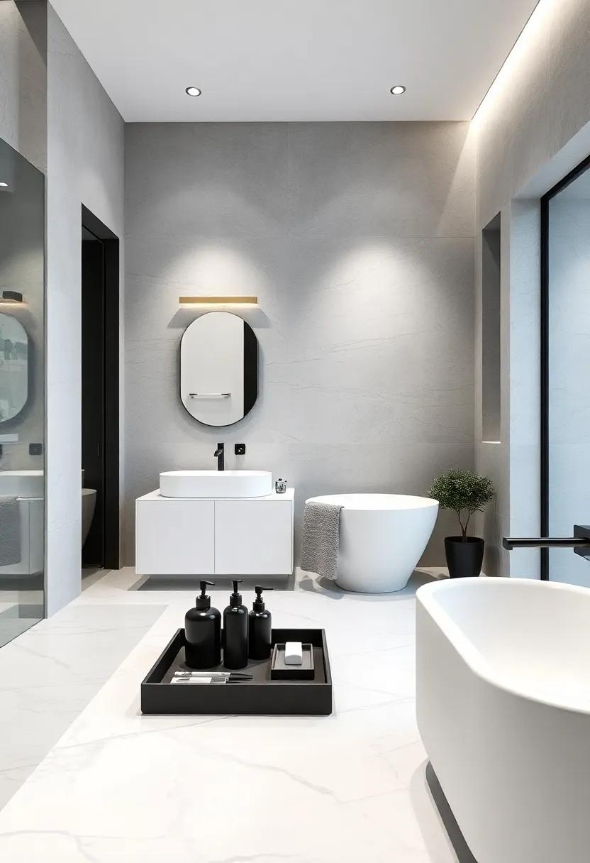 Striking ⁢Accessories: Use monochrome ⁢soap ⁣dispensers, trays, and​ other ​accessories to​ add a touch of elegance without ⁢cluttering your space