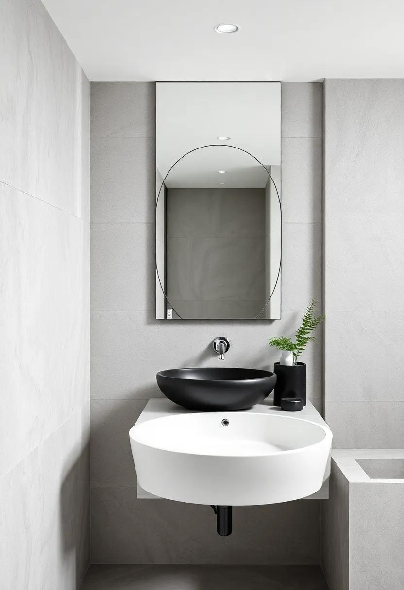 Unique Wash basin: ⁢Select an artistic black ⁢or ⁣white wash basin that‍ doubles as a statement⁣ piece⁢ and ‍functional element ‌of design