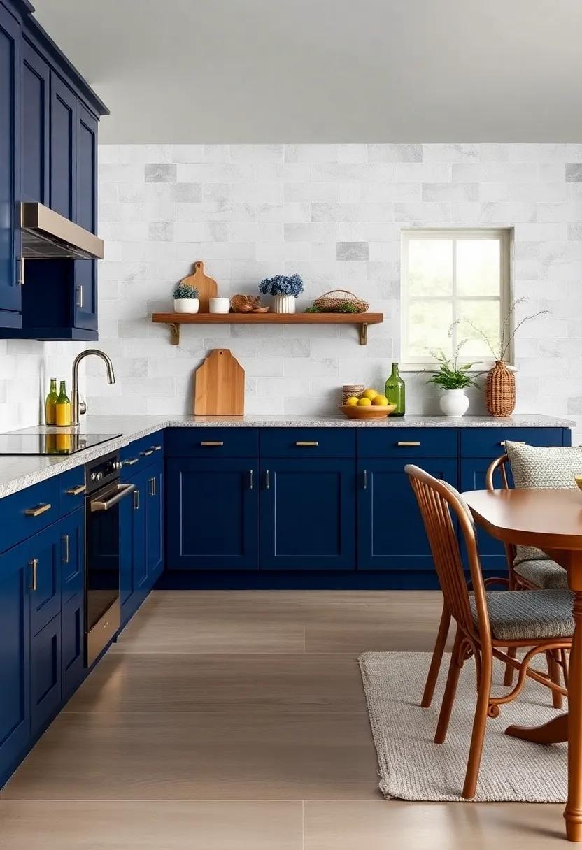 Embrace ⁣Elegance: ⁢Pair navy ‌blue ⁢cabinets with gold or ⁣brass hardware for a luxurious finish that stands out beautifully against the deep hue