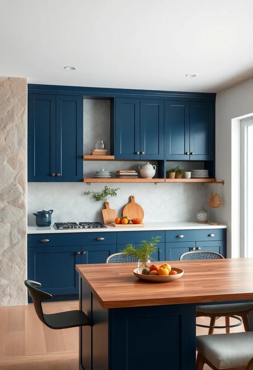 Natural Elements: incorporate wooden shelves or ​accents to introduce warmth ‍and balance against the ⁢boldness⁢ of navy ⁣blue cabinets