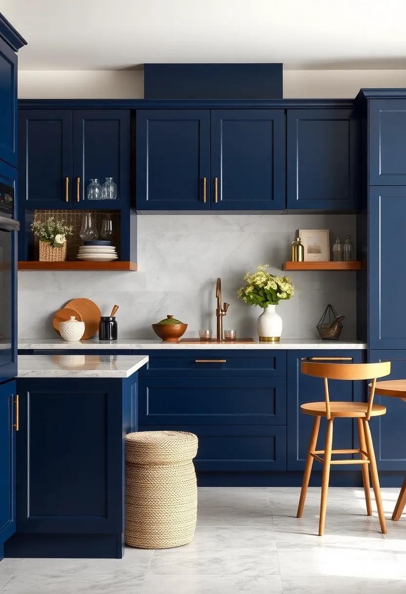 Texture Play: Mix textures by incorporating ⁤materials such as matte black, glass, or brushed metal to enhance⁣ the ​visual interest of your navy blue cabinets