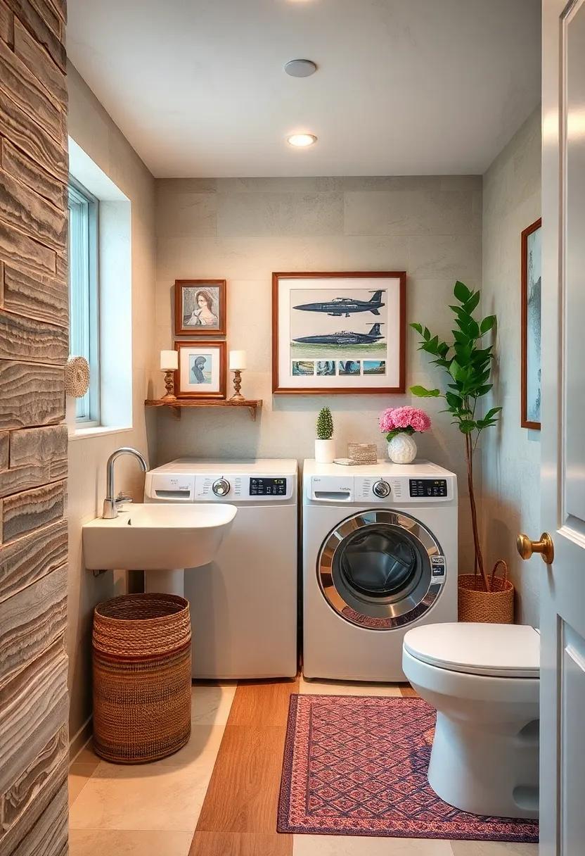 Artful Displays: Hang artwork or framed memories near your laundry appliances to make the area feel welcoming and personal