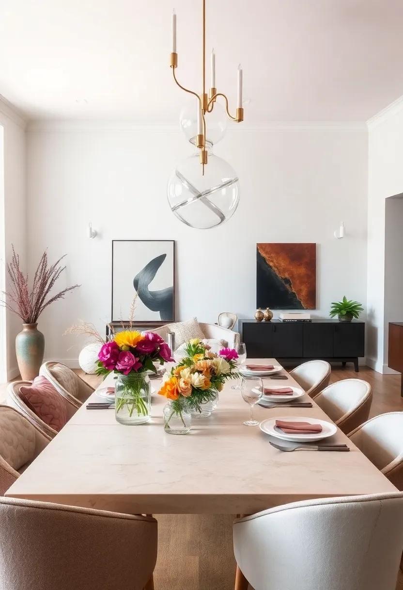Artistic centerpieces: Create visual interest ⁤with unique centerpieces that reflect your personality, from sculptural pieces to⁤ floral​ arrangements