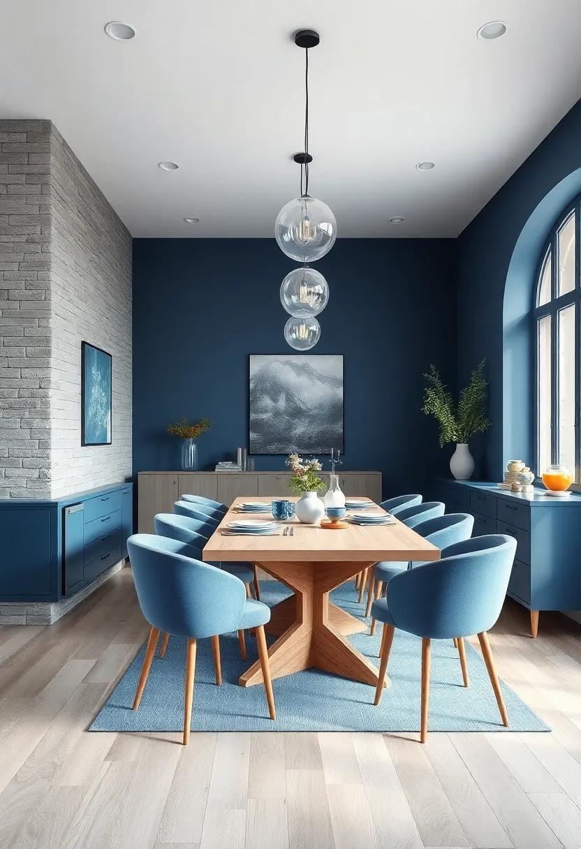 Scandinavian ⁢Blue: Use shades of⁤ deep blue to evoke calmness and complement natural wood tones in your⁣ dining space