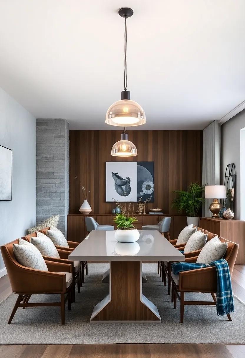 Statement ⁣Lighting:‍ Illuminate your dining room with striking pendant lights or modern chandeliers that act as focal points and conversation starters