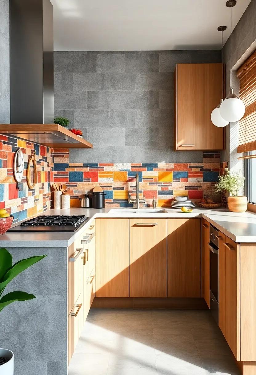 Colorful Backsplash: Add character with a bold,colorful backsplash that elevates the design without overwhelming the space