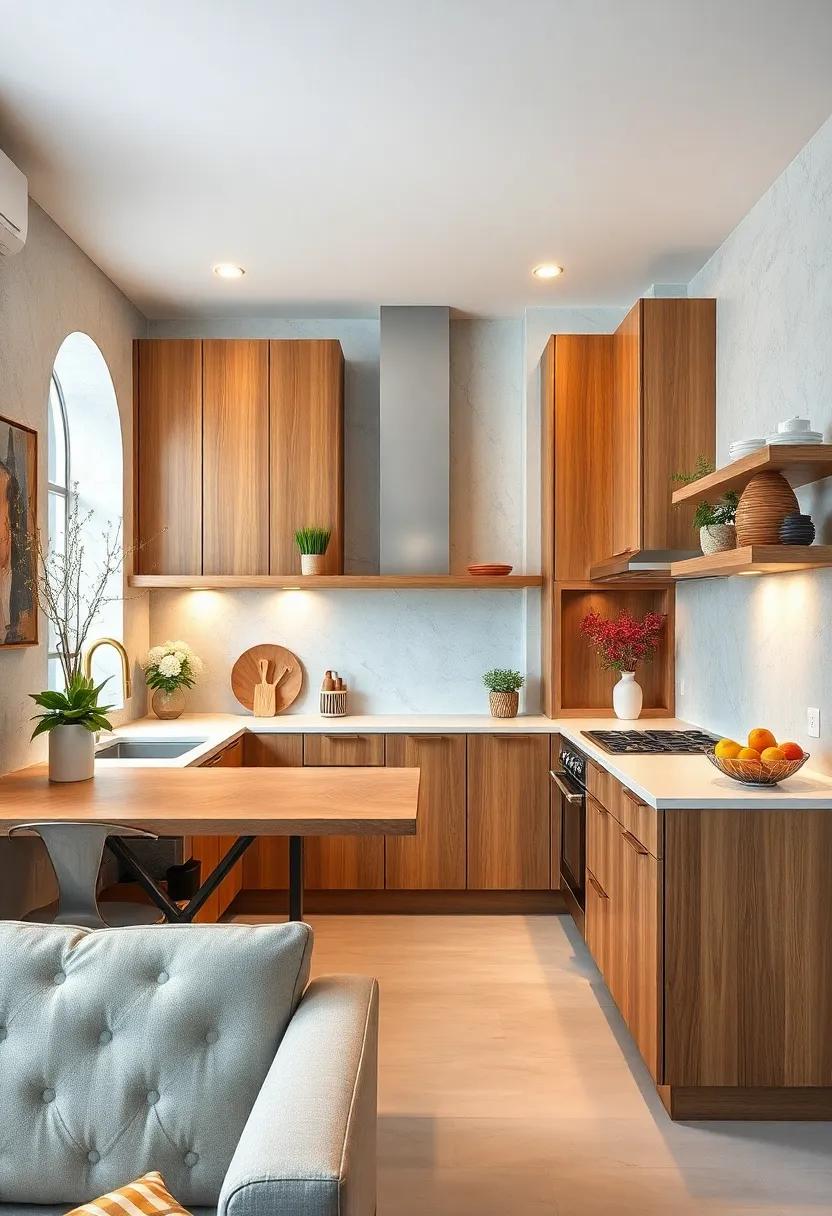 Fold-Down Countertops: Utilize fold-down or drop-leaf tabletops for additional workspace that can be tucked away when not needed