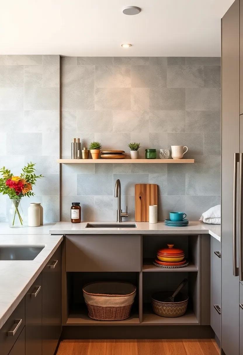 Under-Sink ‌Storage: Maximize⁢ the area beneath your sink with tiered shelving or pull-out⁤ bins to keep cleaning supplies and pots tidy