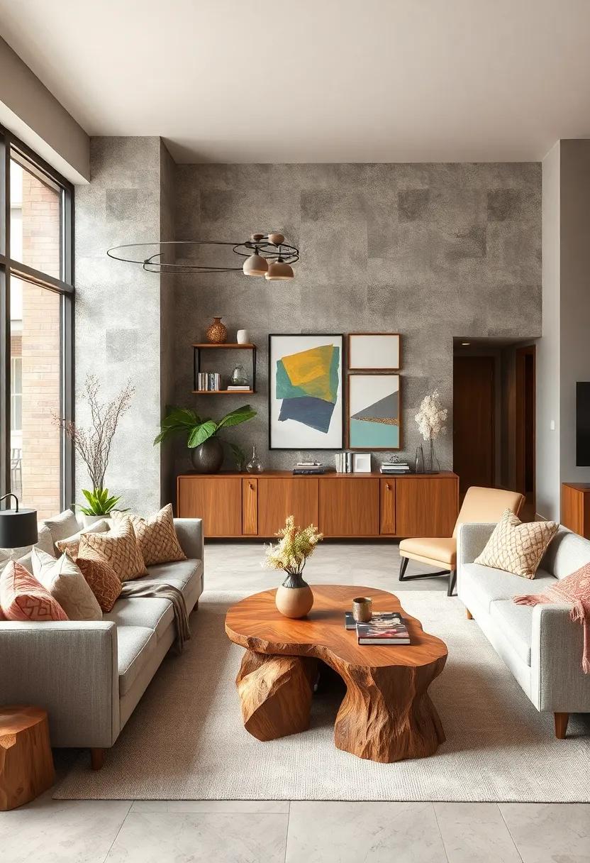 Use ⁤natural wood elements,such as ‌reclaimed ⁢side tables or ​shelving,to ‍introduce an⁢ organic feel amidst sleek finishes
