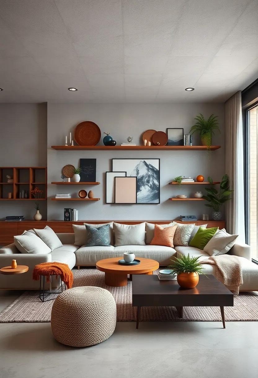 Introduce floating shelves for a modern touch while showcasing handmade⁣ items and personal treasures
