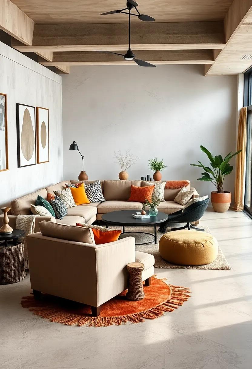 Layer various textiles, such as woven throws and⁣ patterned cushions, to bring warmth and character to your seating area