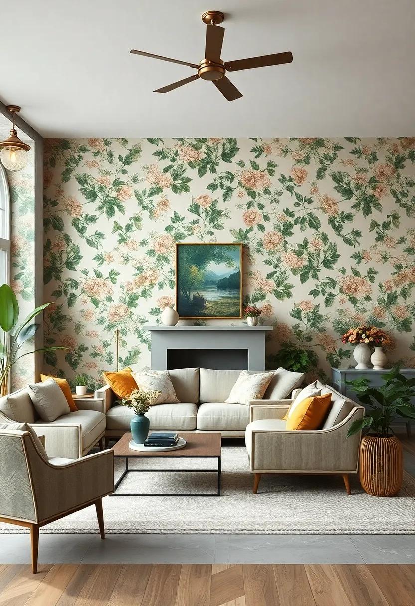 Bring a hint of the English countryside inside with lush green leaves ‌and soft,muted florals