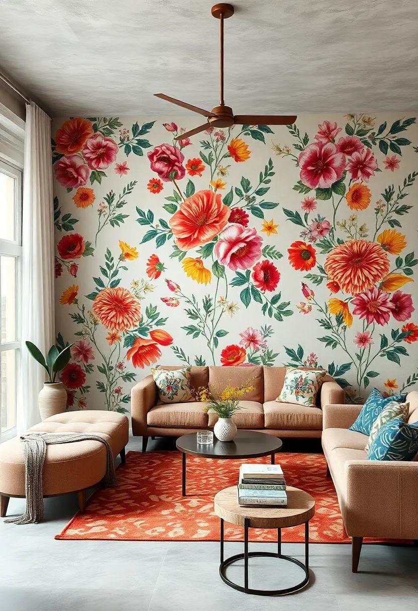 Unleash the power of color with bold, vibrant ⁤floral prints that become the focal point of your room