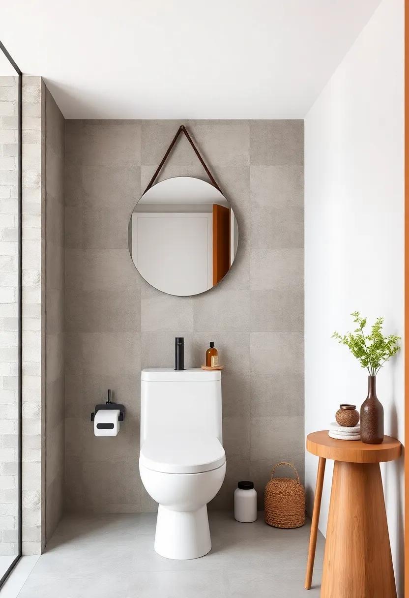 Mirror Magic: Hang a decorative mirror above the toilet to reflect light and create the illusion of more space