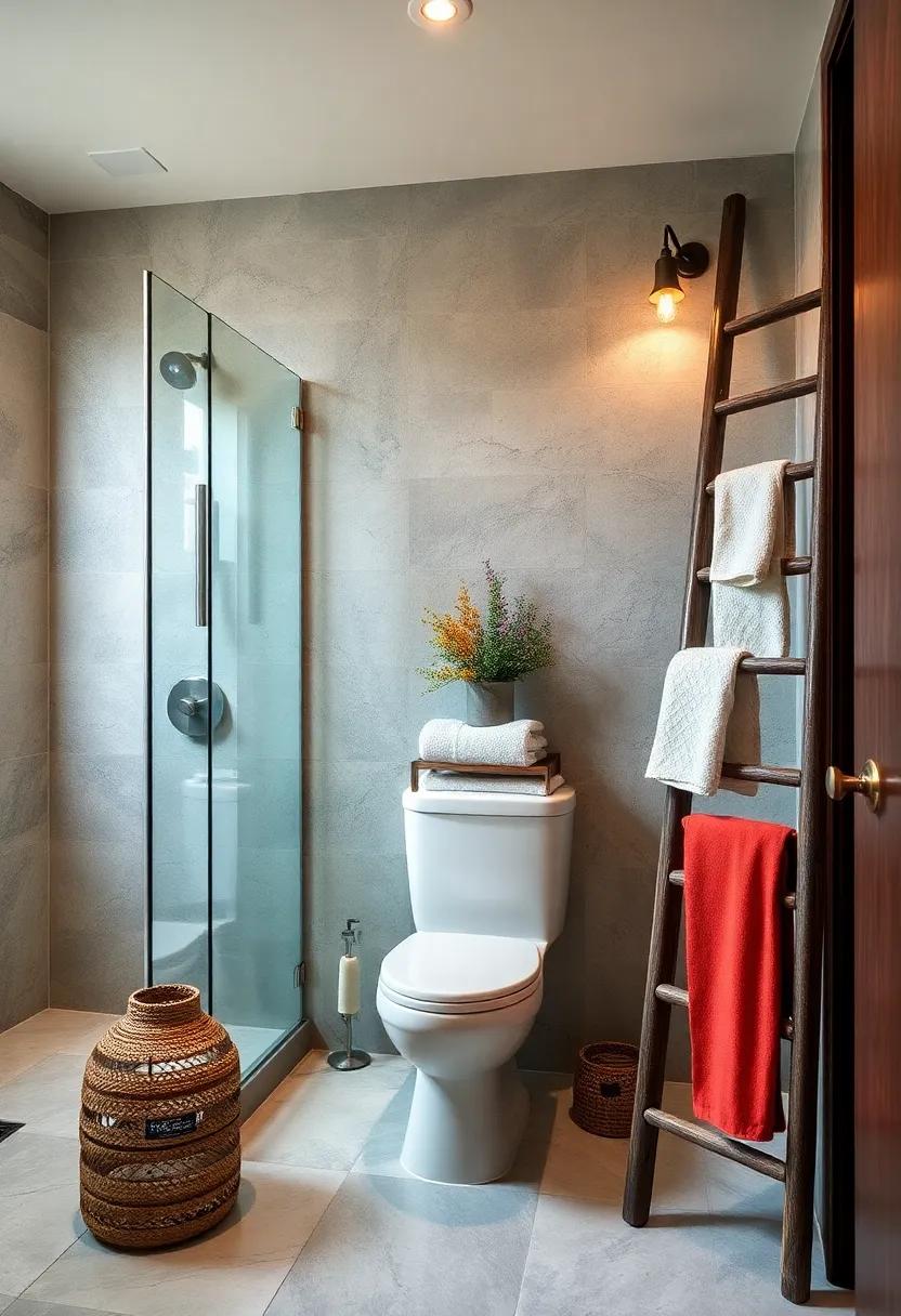 Vintage Ladder: Utilize⁣ a⁢ rustic ‍ladder to display towels or decorative‍ items⁢ while adding character to your space