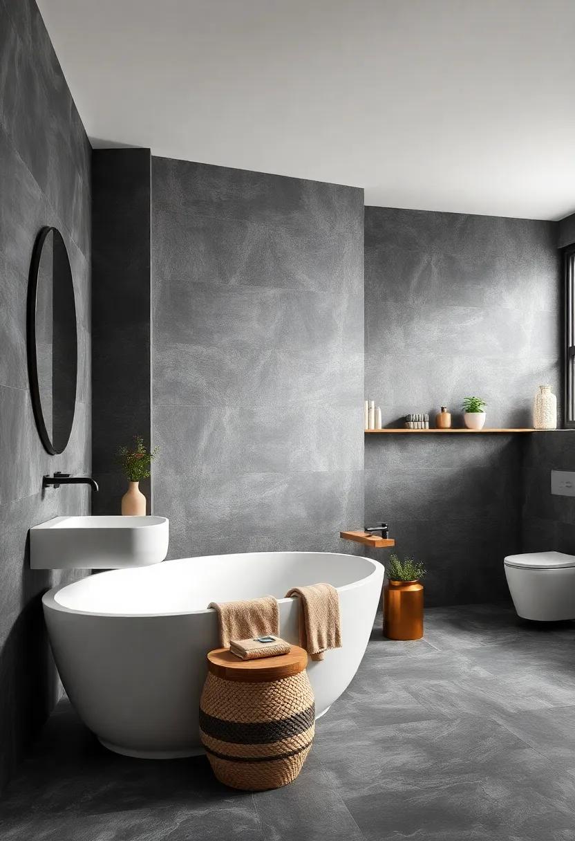 Charcoal Slate: ‍Dark charcoal slate tiles work beautifully to create a dramatic statement ⁤while⁣ retaining a ⁢sense of sophistication
