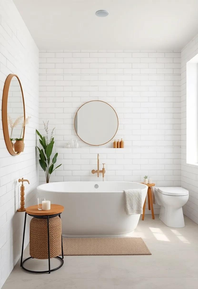 Classic White Subway Tiles: Achieve a clean, timeless look with crisp white subway tiles‍ that reflect light and make your bathroom feel more spacious