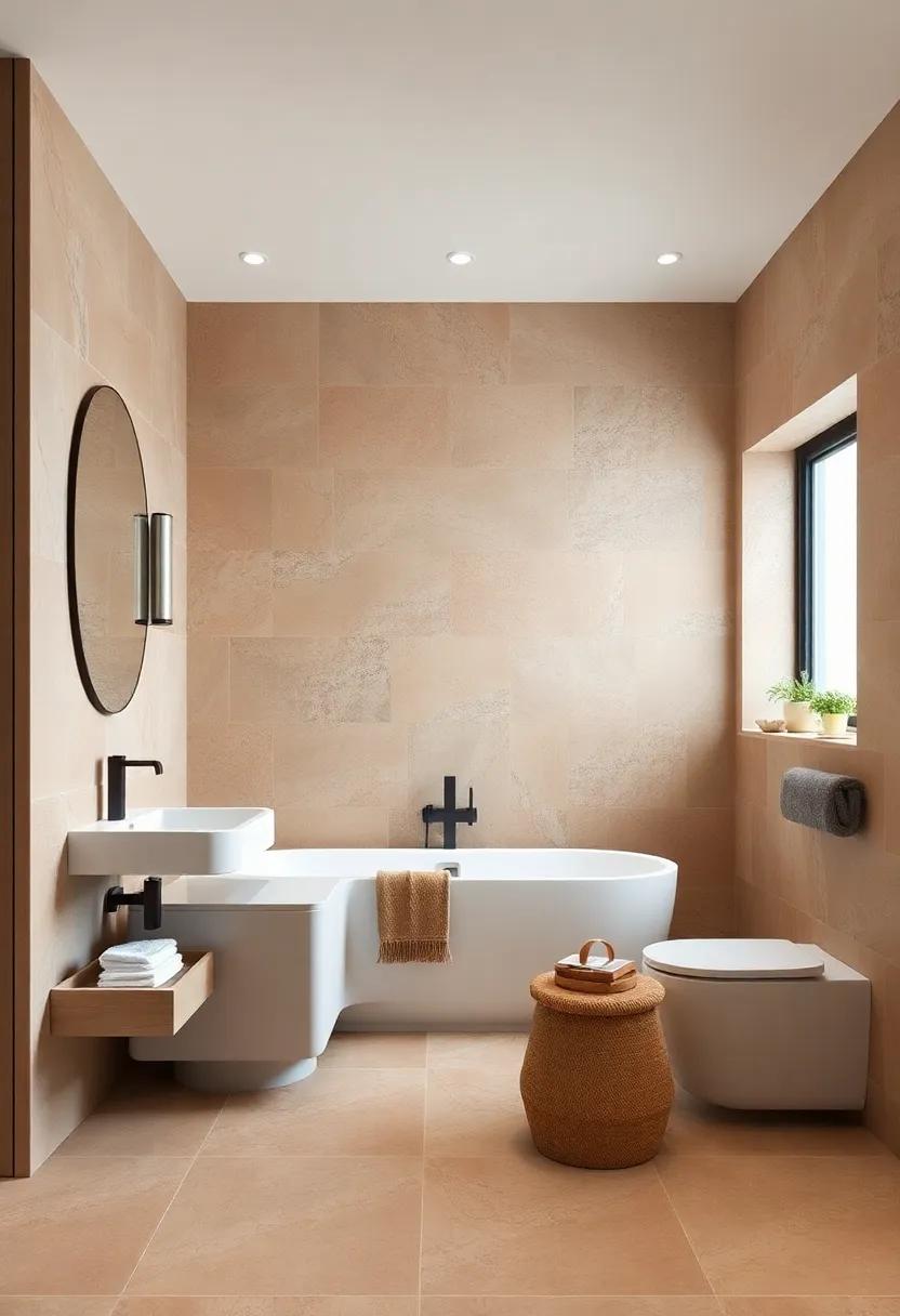 Earthy Terracotta: Use earthy terracotta tiles that capture a rustic charm, creating a grounding effect in your bathroom