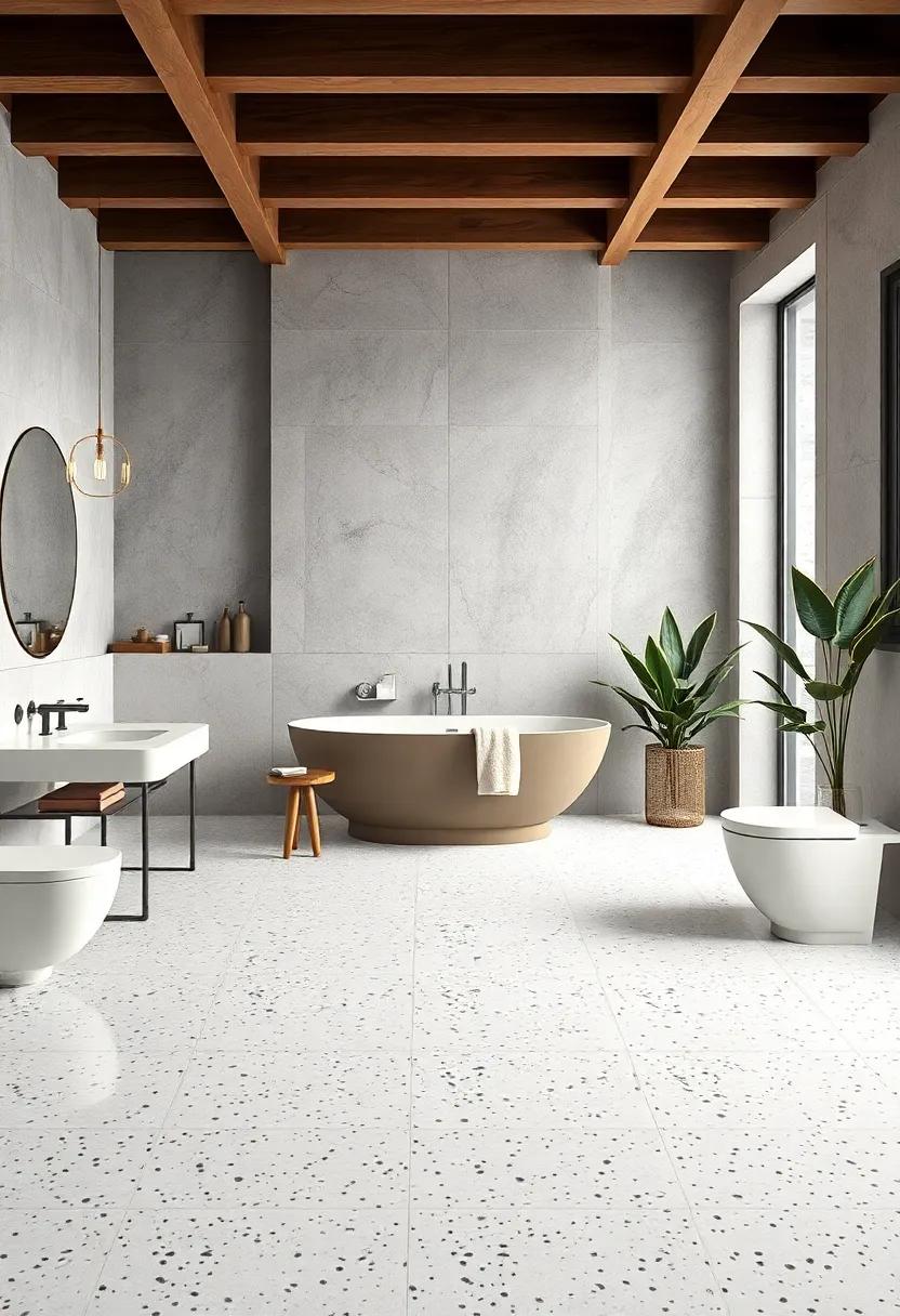 Off-White Terrazzo: infuse a modern retro flair with off-white terrazzo tiles that‍ are both stylish and timeless