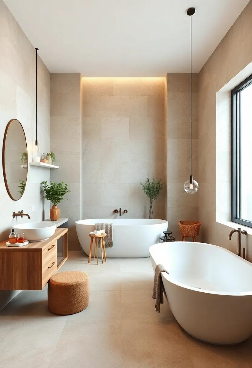 Whispering Beige:​ Whispering beige tiles create an inviting atmosphere, blending perfectly with warm wood accents or crisp whites