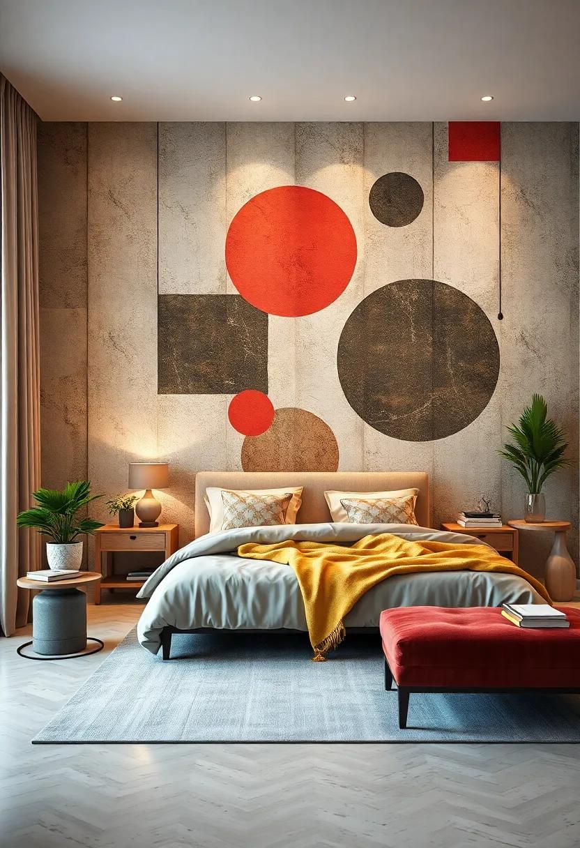 Abstract Geometric: Add a contemporary flair with bold shapes and colors, creating a striking focal point that energizes your room and sparks creativity