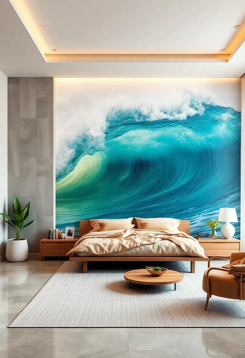 Energetic‍ Waves: Energize your ​bedroom with a ‍mural of dynamic‌ ocean waves, bringing movement and vitality that invigorates your mind and body