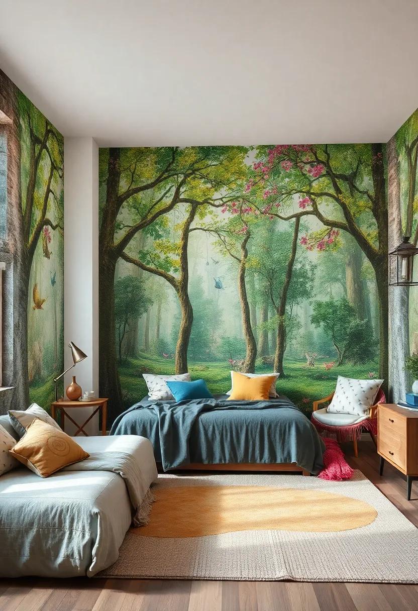 Fairy Tale Forest: Create a magical ambiance with whimsical trees and creatures, reminiscent of a beloved fairy tale that ​brings happiness ​and wonder