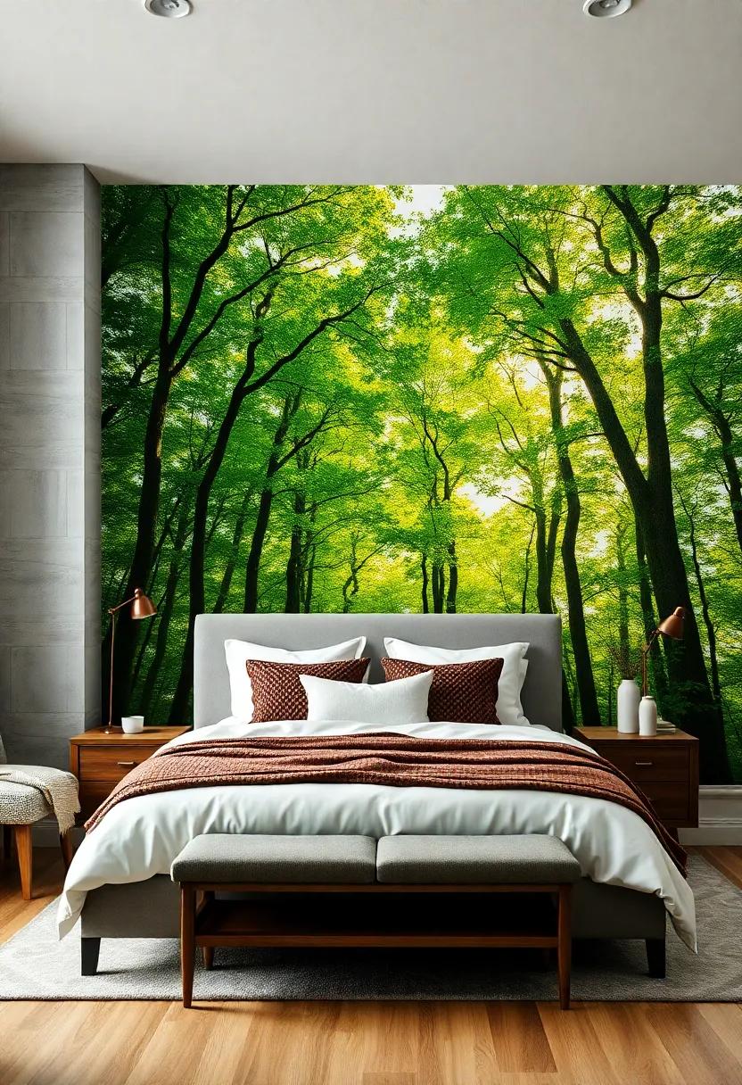 Serene Forest: Create a peaceful retreat with a mural that showcases⁢ lush green trees bathed in sunlight, bringing the ‍tranquility of nature indoors