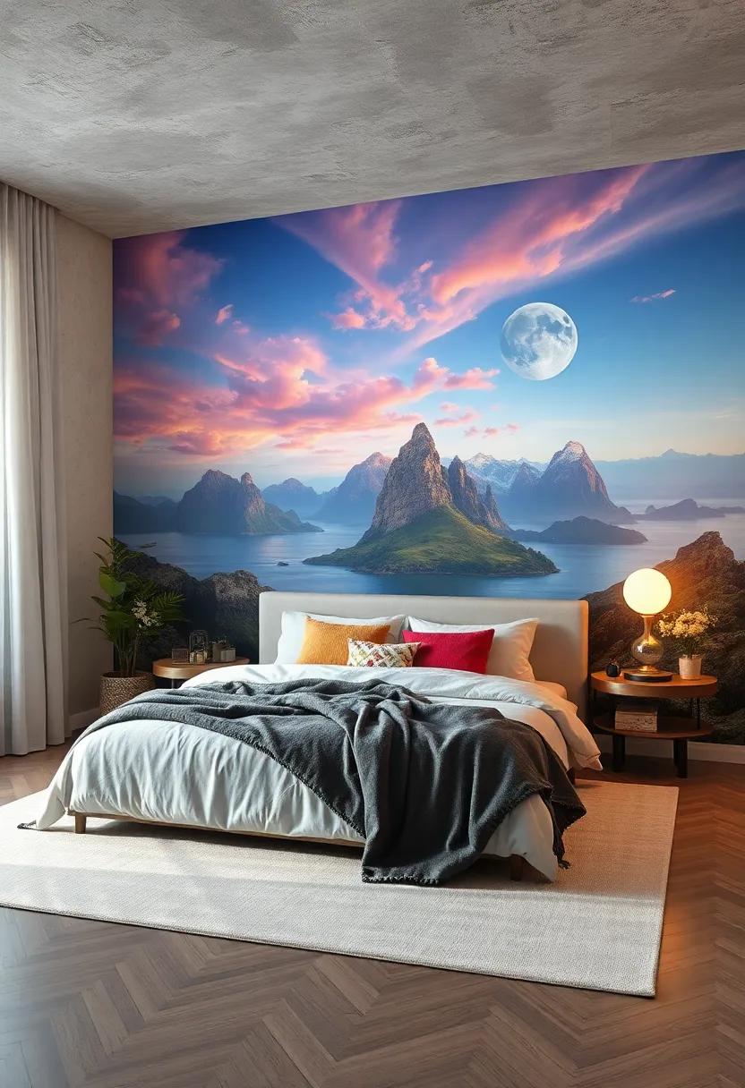 Surreal ⁢Landscape: Discover ⁣the beauty of imagination with a surreal⁣ landscape mural ⁤that⁤ transports you to an extraordinary dream world