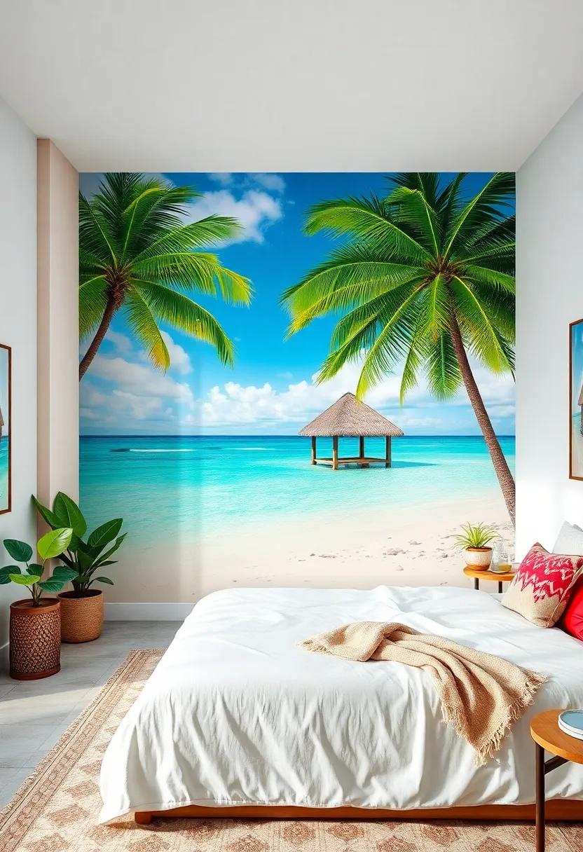 Tropical Paradise: Escape ‍to a vibrant beach scene adorned with palm trees and turquoise waters, perfect for those who dream of ⁢island living⁣ all year round