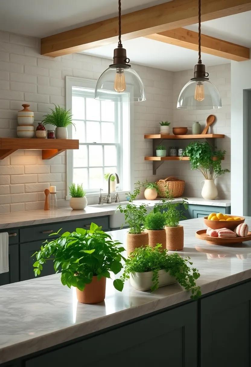 Herb Planters: bring a touch of nature indoors with small herb planters that not only smell wonderful but also add vibrant greenery to your countertops