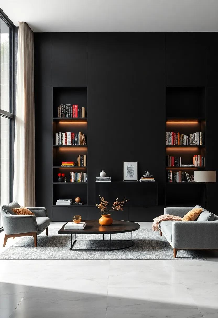 Display curated books on elegant shelves, arranged ‌by color or size,⁢ for an artful and ​intellectual ⁤touch