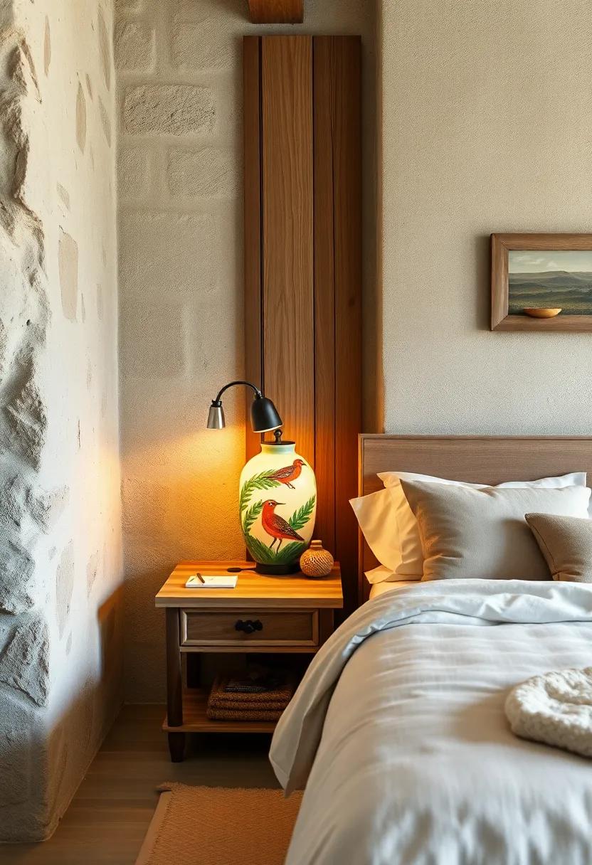 Bring in a touch of ‍whimsy with a hand-painted bedside table lamp,‌ adding both light and artistic flair⁤ to​ your bedside