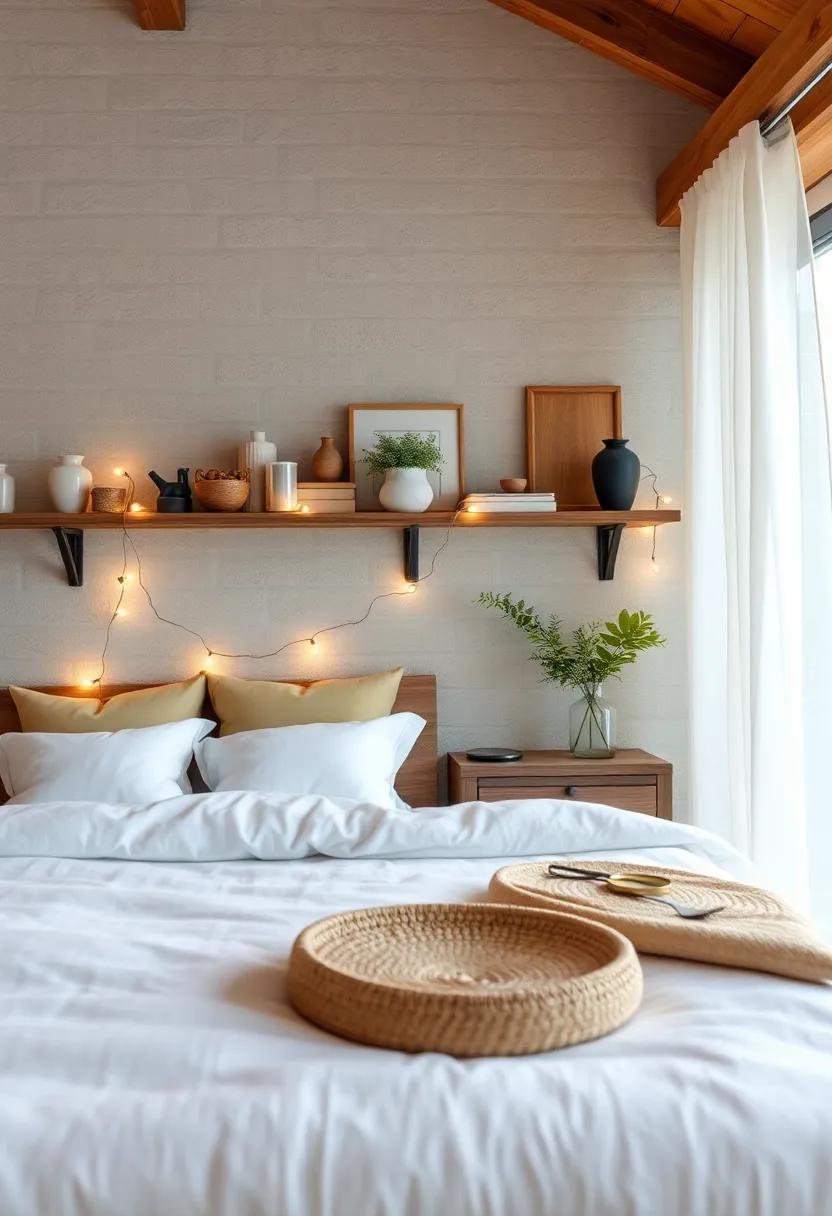 Design a cozy atmosphere with handmade string lights draped across shelves or along the‌ headboard for soft illumination