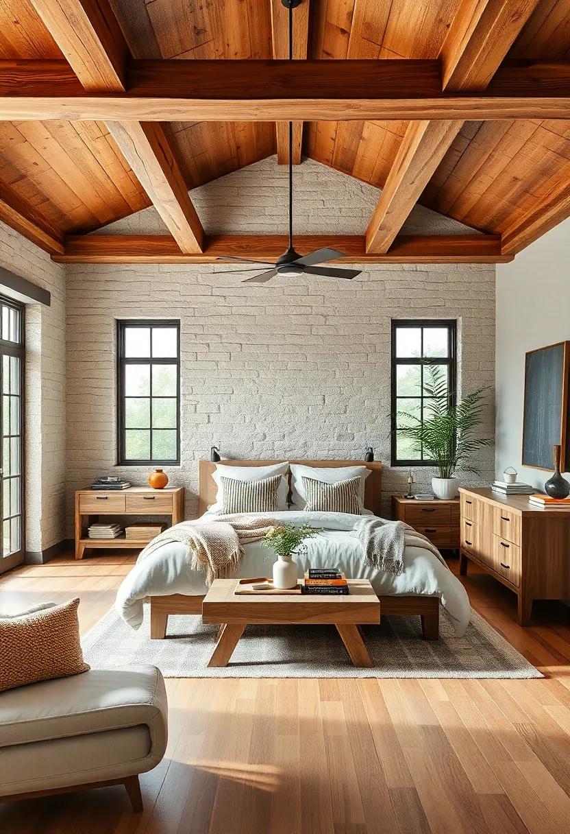 Incorporate wooden beams or paneling for a ceiling⁤ feature that adds depth and richness to ⁤your farmhouse bedroom design