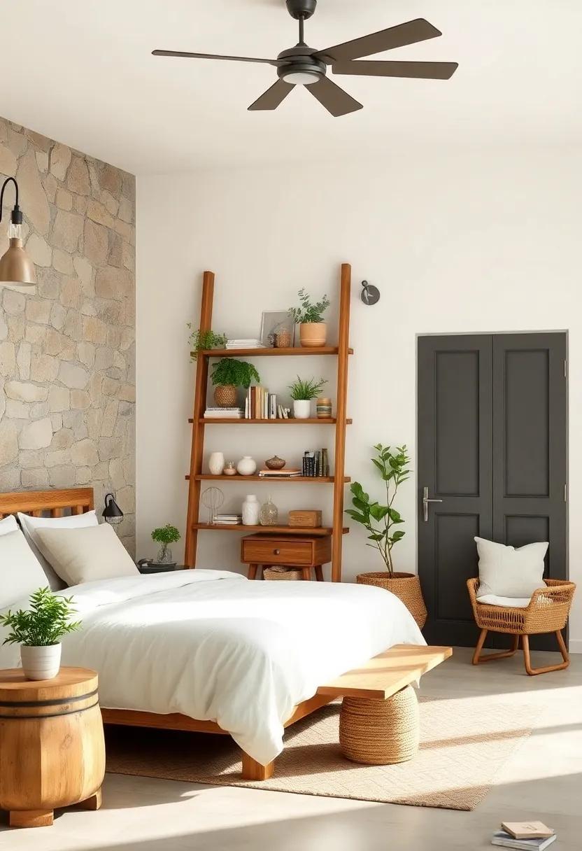Transform an old ladder into a ​decorative⁣ shelving‌ unit, ideal for displaying plants, books, or cherished trinkets