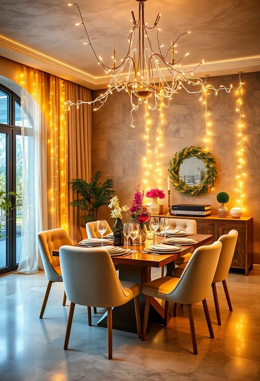 Twinkling ⁣Fairy Lights: Drape fairy lights across your dining room to​ create a magical ambiance,⁤ allowing your space to‌ shine as bright⁢ as the New‍ Year