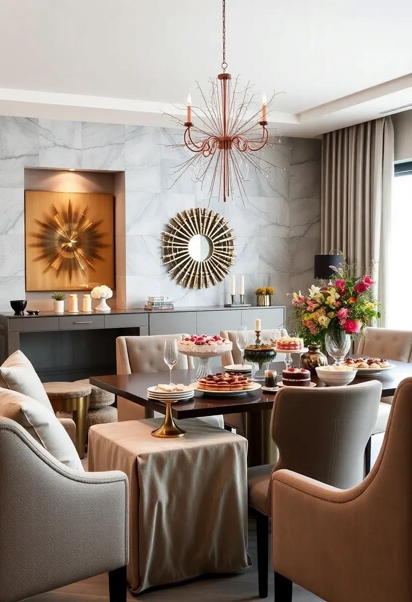 Impressive Dessert‍ Table: Showcase an extravagant dessert table decorated with sweets and treats, providing⁢ both ‍visual beauty and delicious offerings