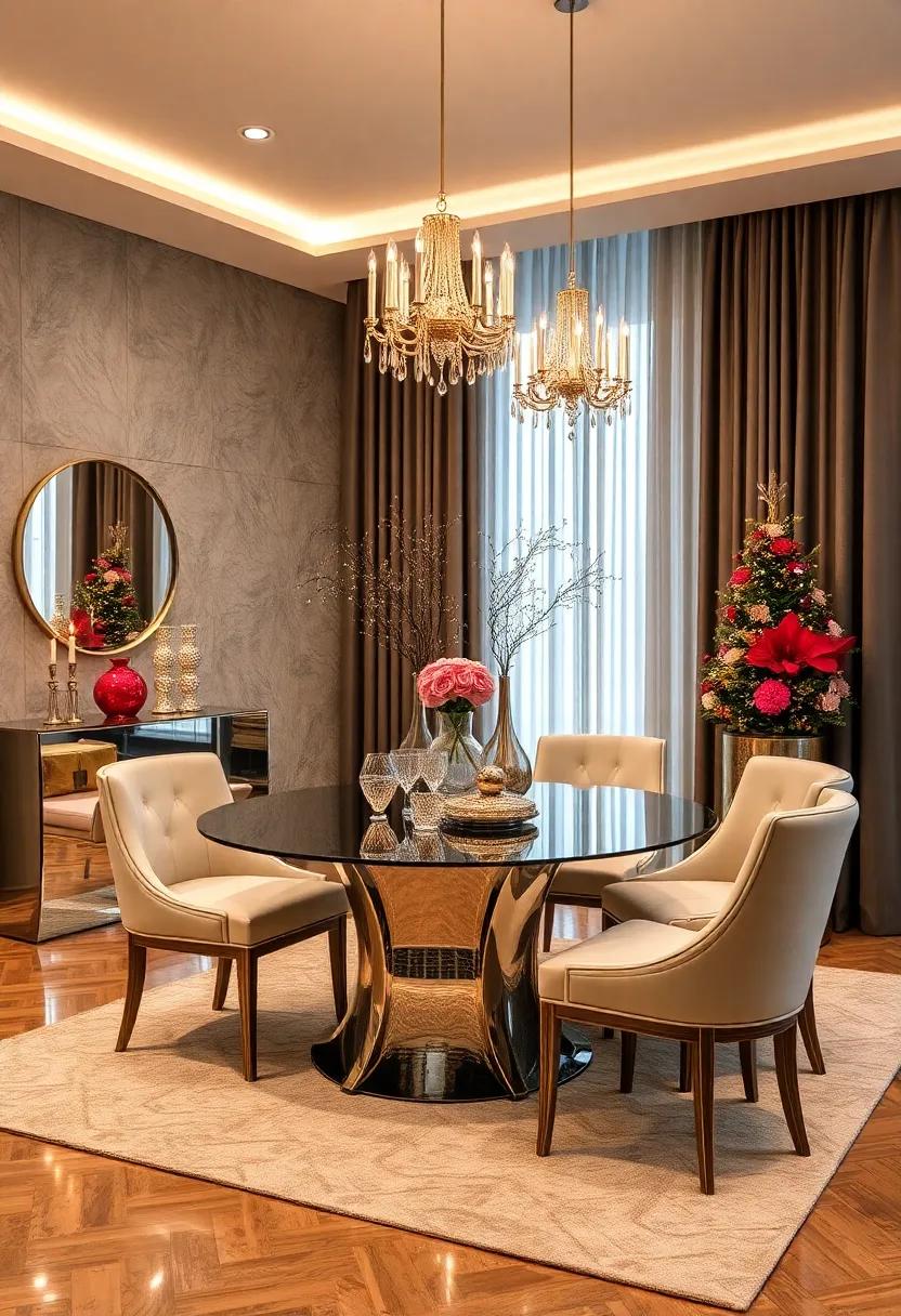 Mirror Accents: Use mirrored ⁣surfaces for platters or ​decorations to ‍reflect light and ​create a ​sense of depth,enhancing‌ the glamorous vibe in ⁤your dining room